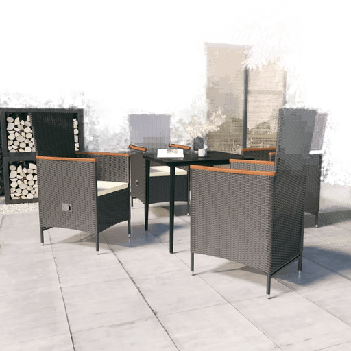 Vidaxl Hagespisegruppe 5 deler svart