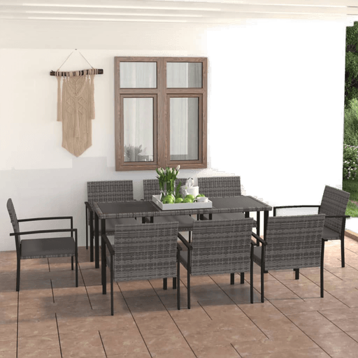 Vidaxl Utendørs spisestue 9 deler