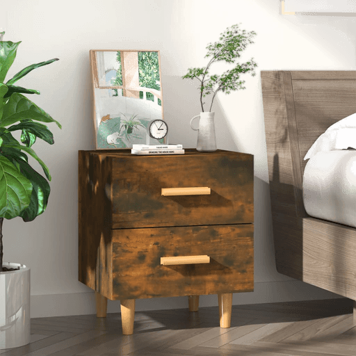 Vidaxl Nattbord røkt eik 40x35 cm