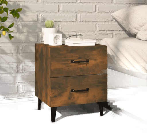 Vidaxl Nattbord røkt eik 40x35 cm