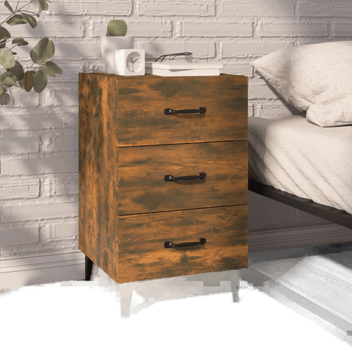 Vidaxl Nattbord røkt eik 40x40 cm