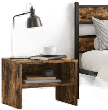 Vidaxl Nattbord røkt eik 40x30 cm