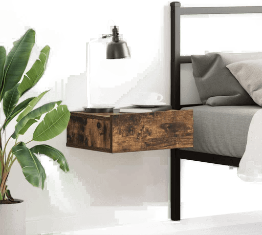 Vidaxl Flytende nattbord røkt eik