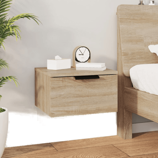 Vidaxl Veggmontert nattbord sonoma eik