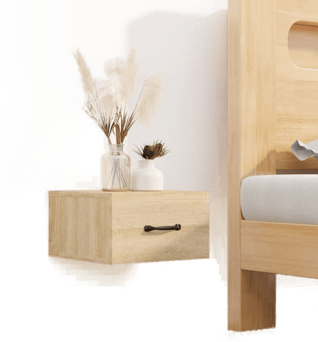 Vidaxl Veggmontert nattbord sonoma eik