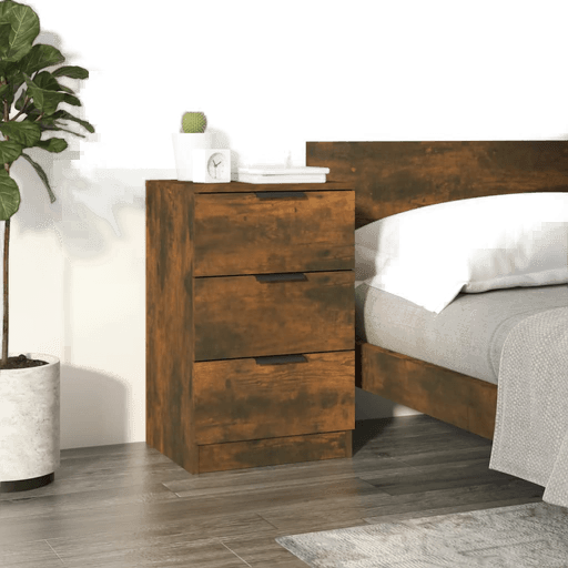 Vidaxl Nattbord røkt eik