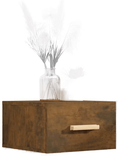 Vidaxl Veggmontert nattbord røkt eik