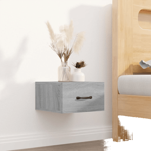 Vidaxl Veggmontert nattbord grå sonoma 35x35 cm