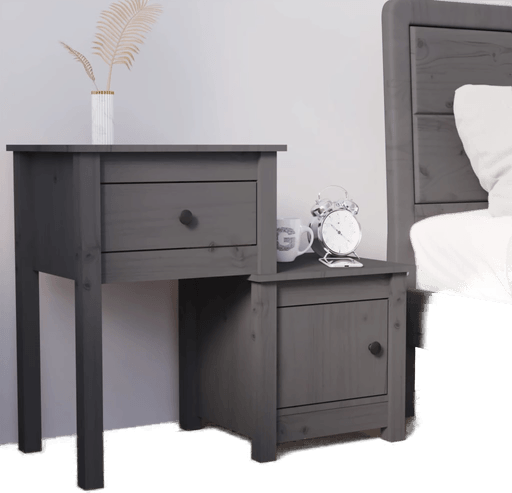 Vidaxl Nattbord grå 79,5x38x65,5