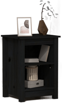 Vidaxl Nattbord svart 40x35x55 cm