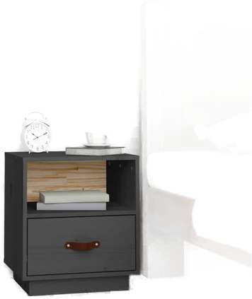 Vidaxl Nattbord grå 40x34x45 cm