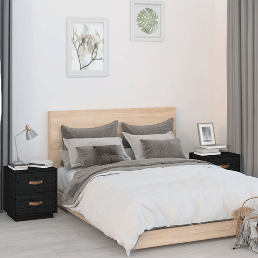 Vidaxl Nattbord 2 stk svart 40x34x45 cm