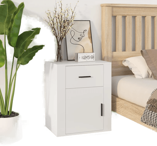 Vidaxl Nattbord hvit 50x36 cm