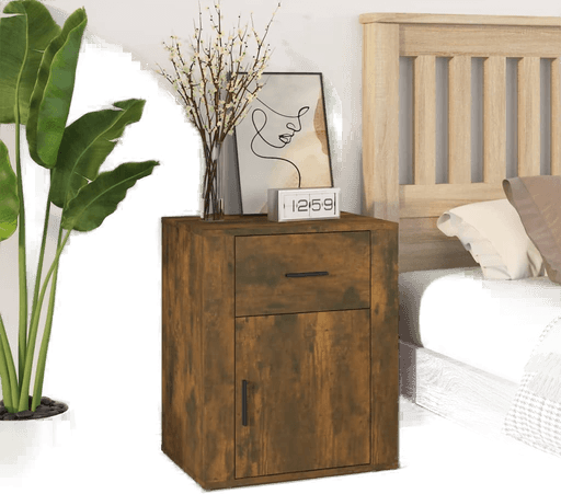 Vidaxl Nattbord røkt eik 50x36 cm