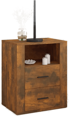 Vidaxl Nattbord røkt eik 50x36 cm