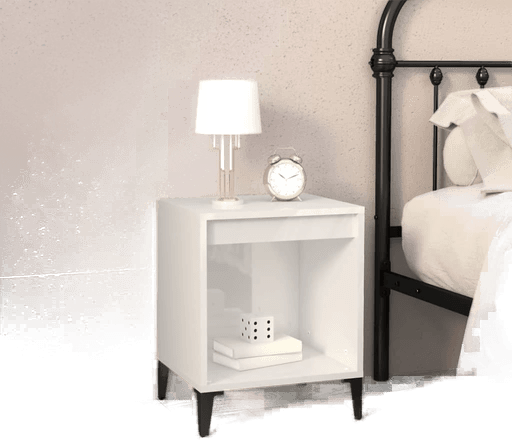 Vidaxl Nattbord høyglans hvit 40x35 cm