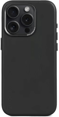 Decoded Leather Backcover iPhone 15 Pro Svart