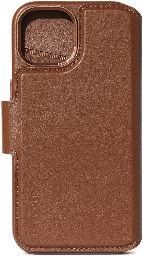 Decoded Lommebokdeksel i skinn - Brun - iPhone 15 Plus