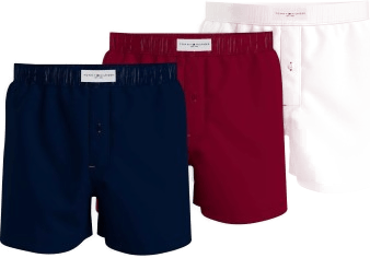 Tommy Hilfiger 3P Woven Boxers Marine/Rød