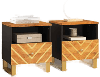 Vidaxl Nattbord 2 stk brun svart