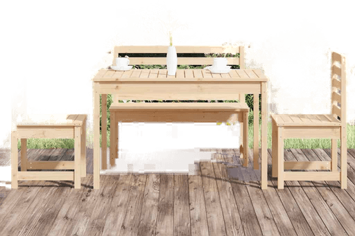 Vidaxl Hagespisestue 4 deler