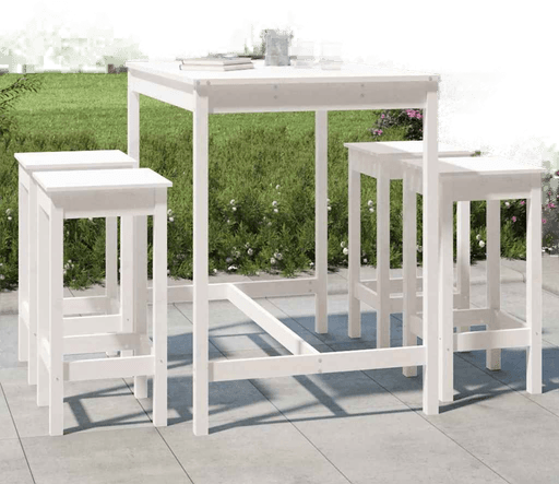 Vidaxl Hagebarsett 5 deler hvit