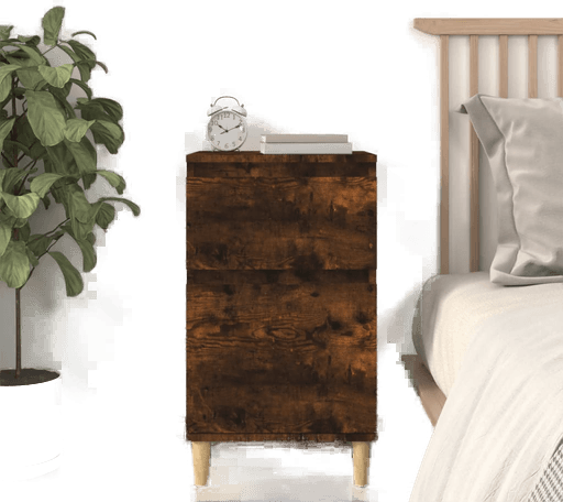 Vidaxl Nattbord røkt eik 40x35 cm