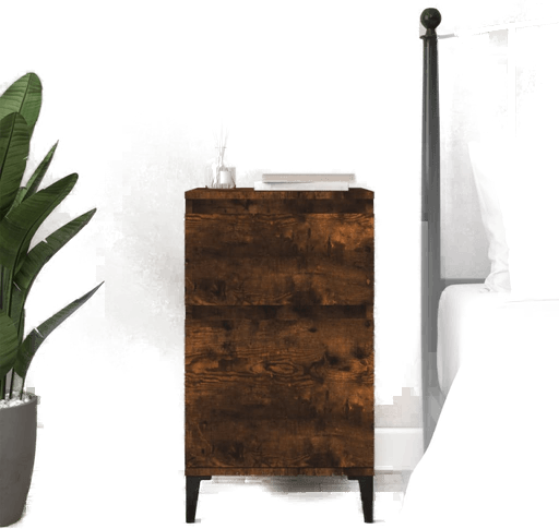 Vidaxl Nattbord røkt eik 40x35 cm