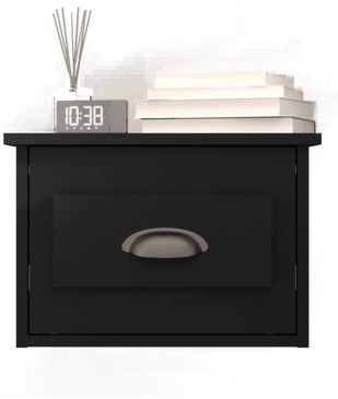 Vidaxl Veggmontert nattbord svart 41,5x36x28 cm