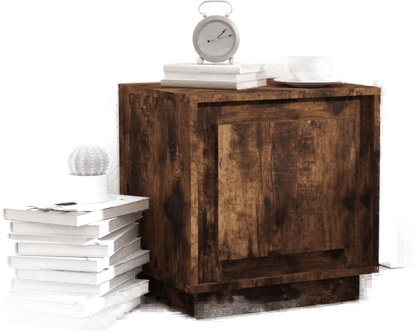 Vidaxl Nattbord røkt eik 44x35 cm