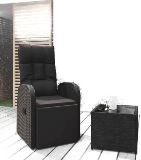 Vidaxl Hageloungesett 2 deler svart