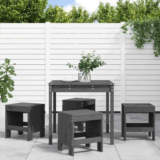 Vidaxl Hagespisestue 5 deler grå