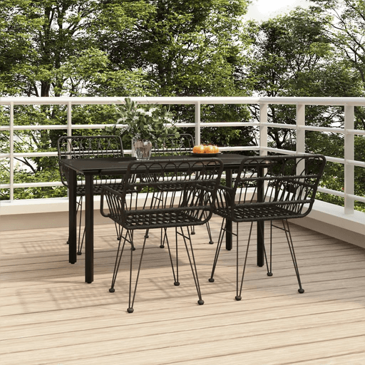 Vidaxl Hagespisegruppe 5 deler svart