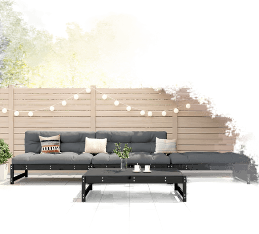 Vidaxl Hagesofagruppe 4 deler svart