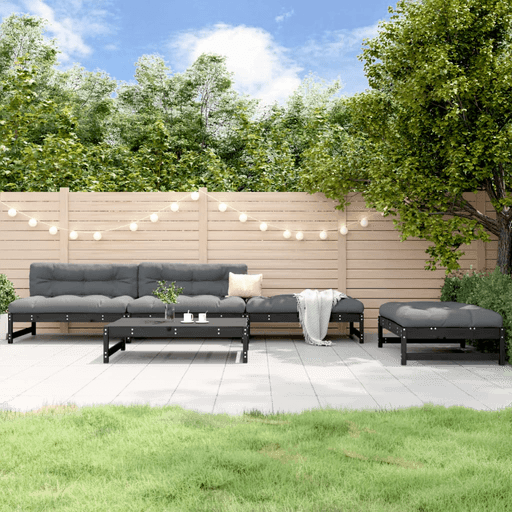 Vidaxl Hagesofagruppe svart 5 deler