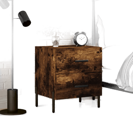 Vidaxl Nattbord røkt eik 40x35 cm