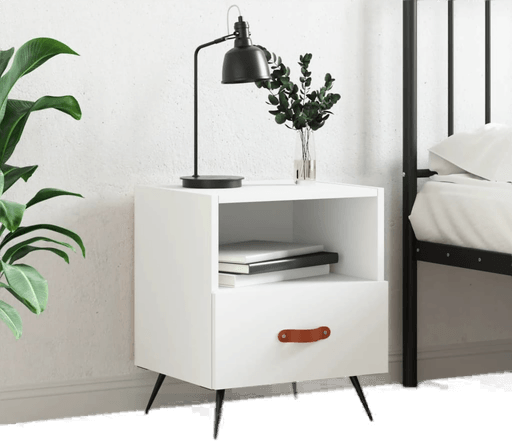 Vidaxl Nattbord hvit 40x35 cm