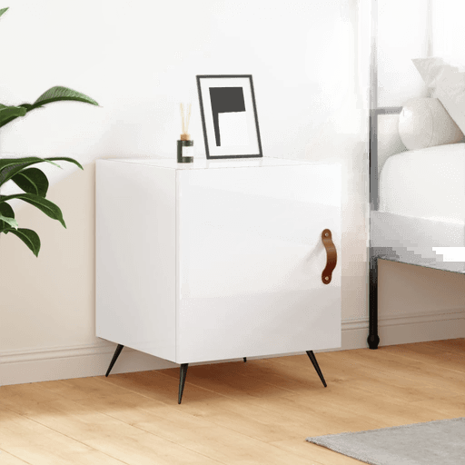 Vidaxl Nattbord høyglans hvit 40x40 cm