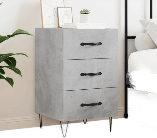 Vidaxl Nattbord betonggrå 40x40 cm