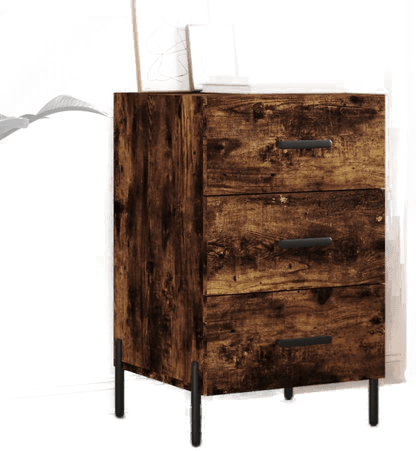 Vidaxl Nattbord røkt eik 40x40 cm