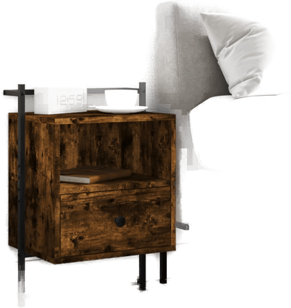 Vidaxl Nattbord veggmontert røkt eik