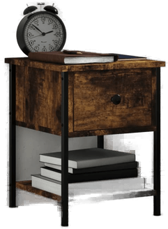 Vidaxl Nattbord røkt eik 34x35,5 cm