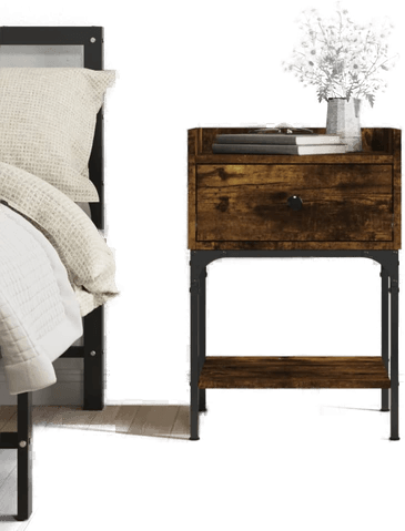 Vidaxl Nattbord røkt eik 40,5x31x60 cm