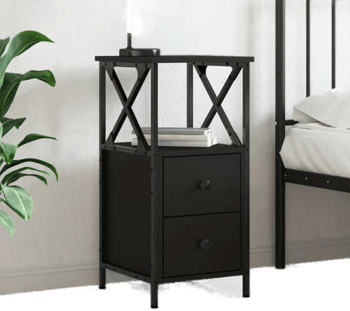 Vidaxl Nattbord svart 34x35,5x70 cm