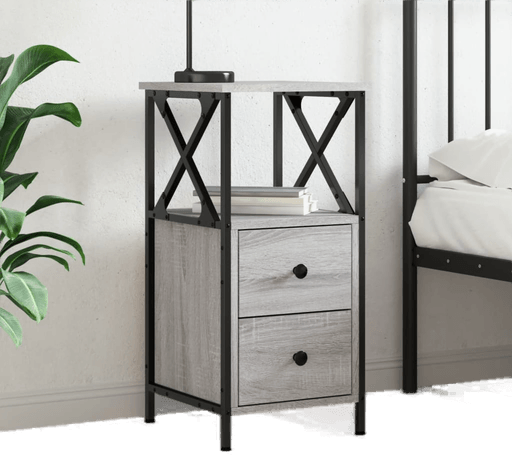 Vidaxl Nattbord grå sonoma