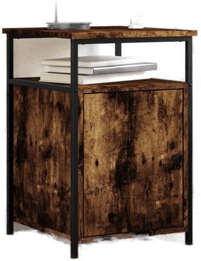 Vidaxl Nattbord røkt eik 40x42 cm