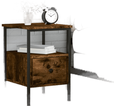 Vidaxl Nattbord røkt eik 34x36 cm