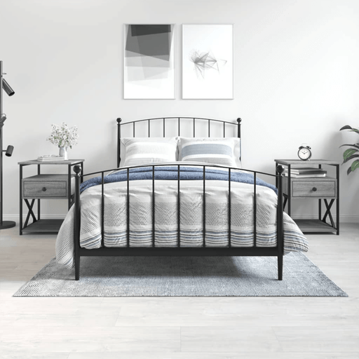 Vidaxl Nattbord 2 stk grå 40x42 cm