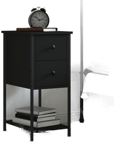 Vidaxl Nattbord svart 32x42x70 cm