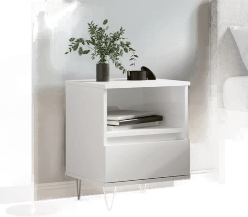 Vidaxl Nattbord høyglans hvit 40x35 cm